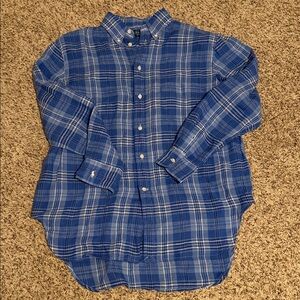 Polo Ralph Lauren Blue Checkered Linen Shirt